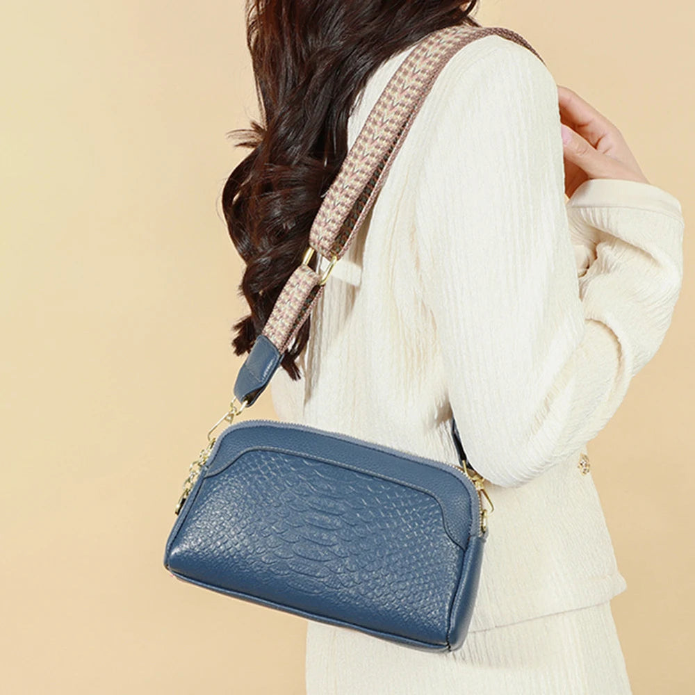 Paola | Bolso de Cuero con Look Reptil