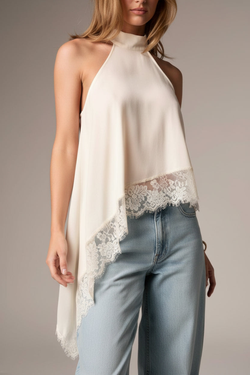 Top Halter Lace Flow