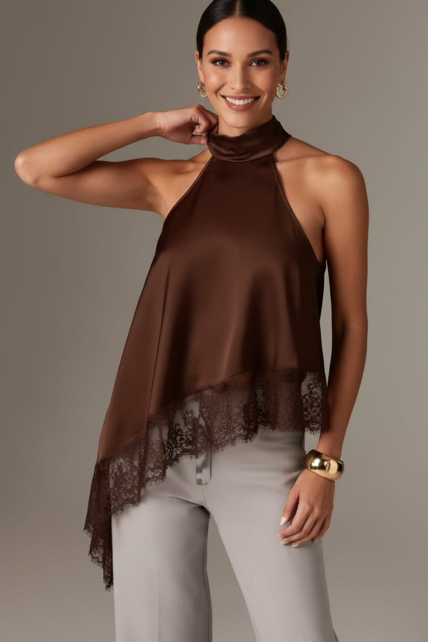 Top Halter Lace Flow