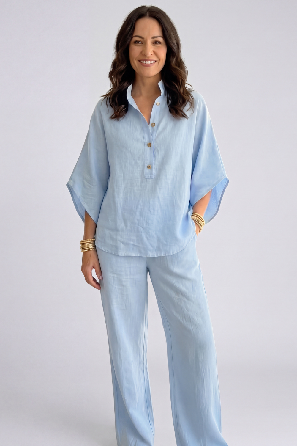 Josefa | Conjunto con mangas de murciélago y pantalones anchos