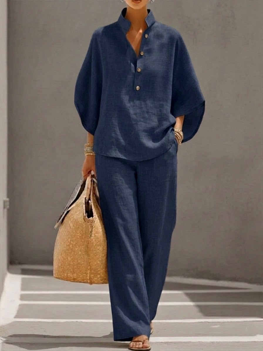 Josefa | Conjunto con mangas de murciélago y pantalones anchos